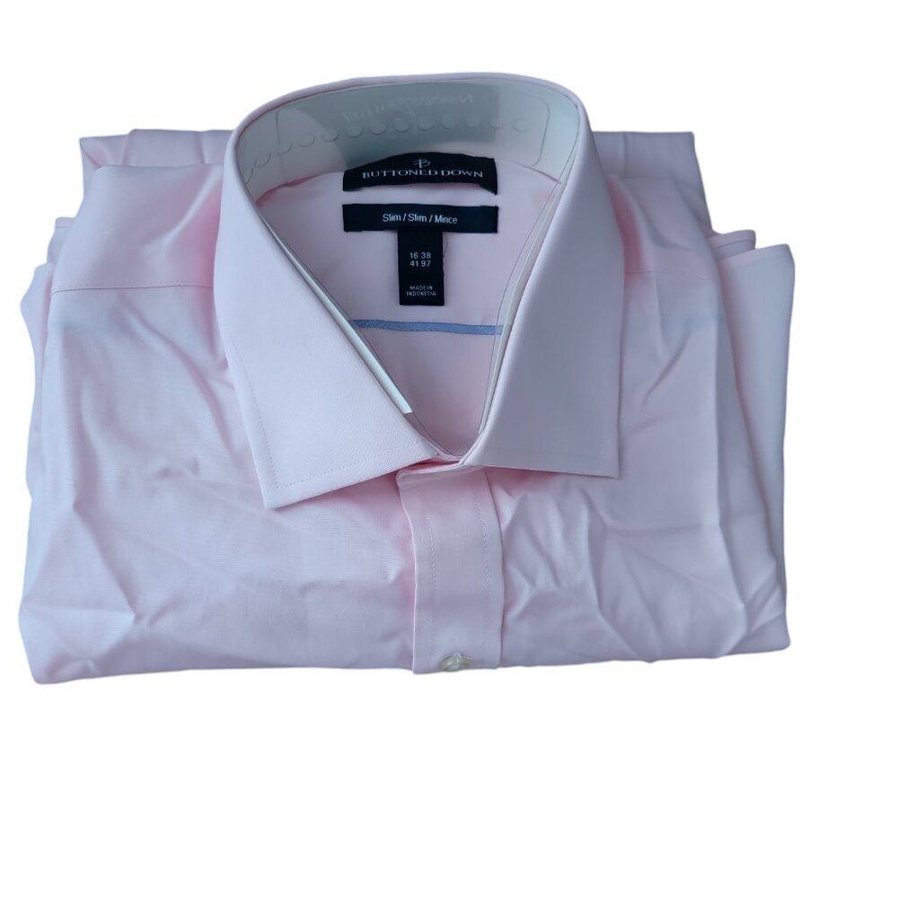 Buttoned Down Men's Long Sleeve Pink Dress Shirt Amazon's Brand - Picture 4 of 5